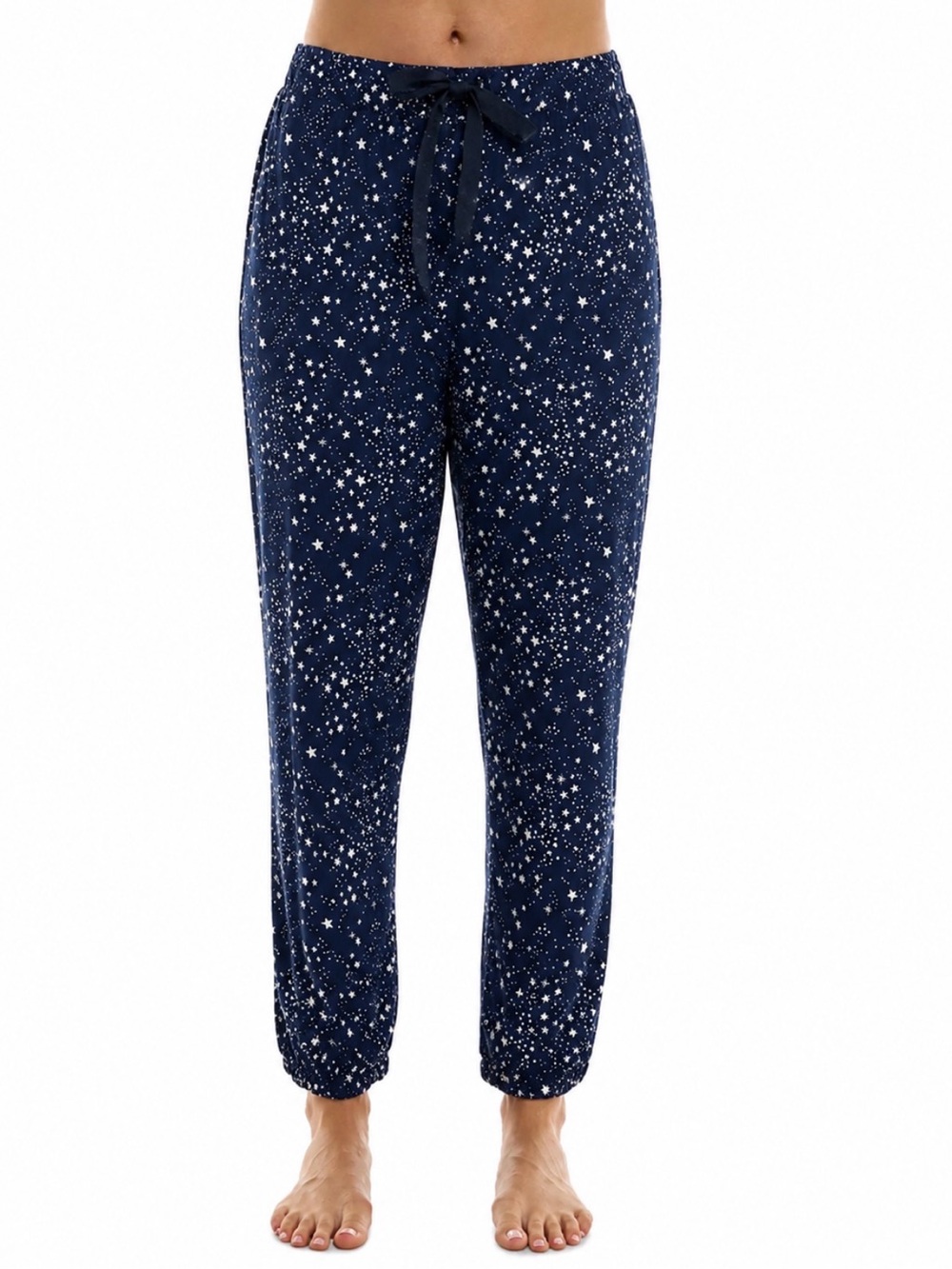 Roudelain Womens Sylvia Star Print Pajama Lounge Pants Navy 2X